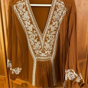 American Eagle Boho Embroidered Top